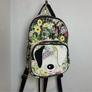 Betsey Johnson Floral Dog Mini Backpack purse. Pre-owned slight wear.